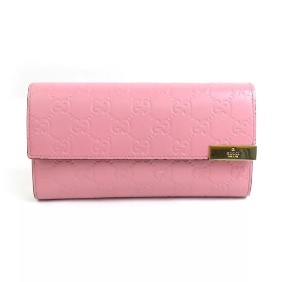 Auth GUCCI Guccissima Long Wallet Pink Leather/Goldtone - r10322a - Picture 1 of 10